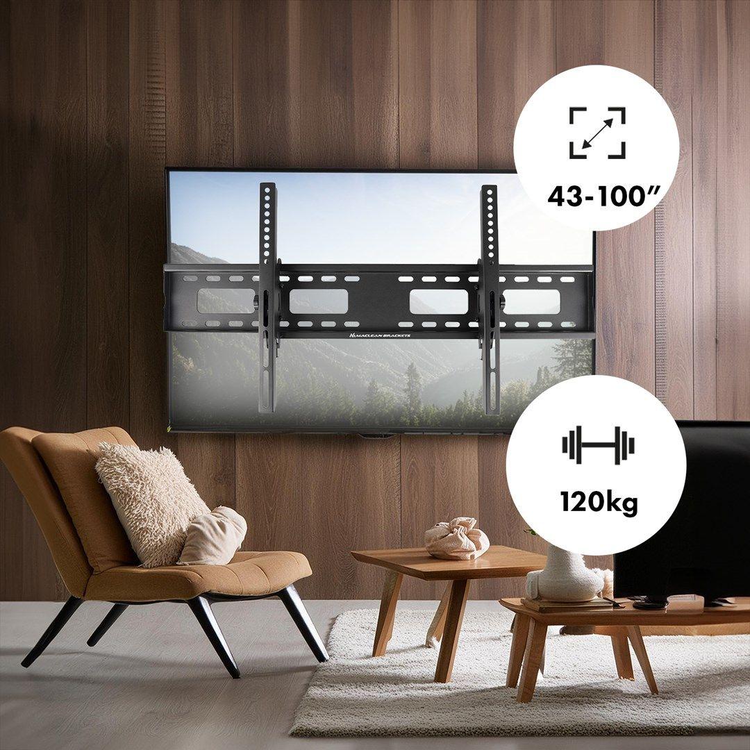 MACLEAN UCHWYT DO TV, MAX VESA 800X400, 43-100", 120KG, REG. ODCHYLENIA +15°~-15° MC-422 — zdjęcie 9