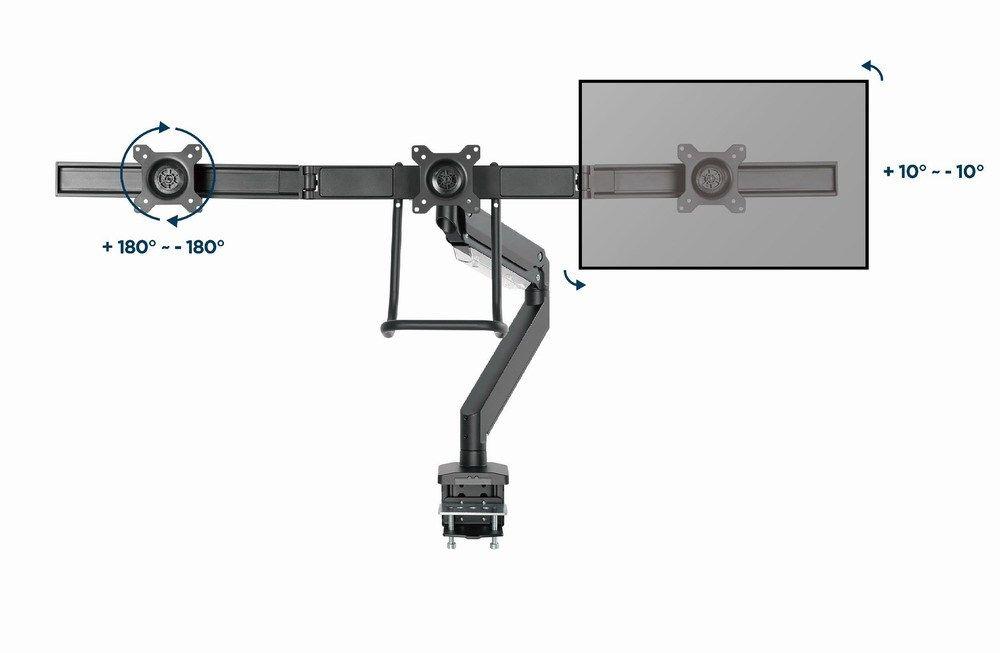 GEMBIRD BIURKOWE REGULOWANE RAMIĘ/UCHWYT NA 3 MONITORY 17-27, VESA 100X100MM, DO 6 KG — zdjęcie 13