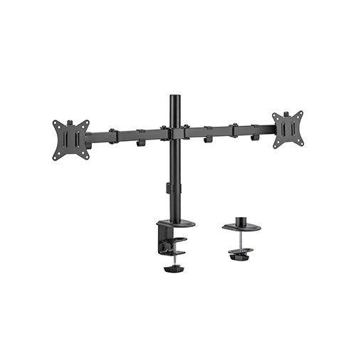 GEMBIRD BIURKOWE REGULOWANE RAMIĘ/UCHWYT NA 2 MONITORY 17-32, 100X100MM, DO 9KG — zdjęcie 2