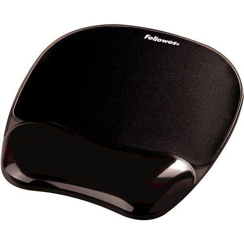 Fellowes CRYSTAL podkładka pod mysz i nadgarstek żelowa czarna — zdjęcie 1
