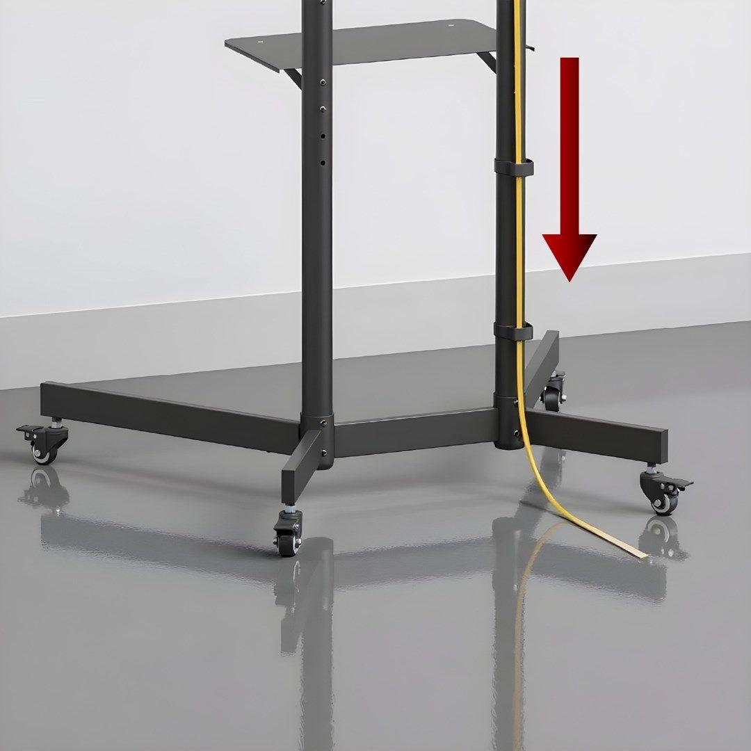MACLEAN STAND / WÓZEK DO TV, PÓŁKA NA KAMERĘ, NA KÓŁKACH, 37-70", MAX. OBCIĄŻENIE 45KG/5KG PÓŁKA, MAX. VESA 600X400 MC-113 B — zdjęcie 3
