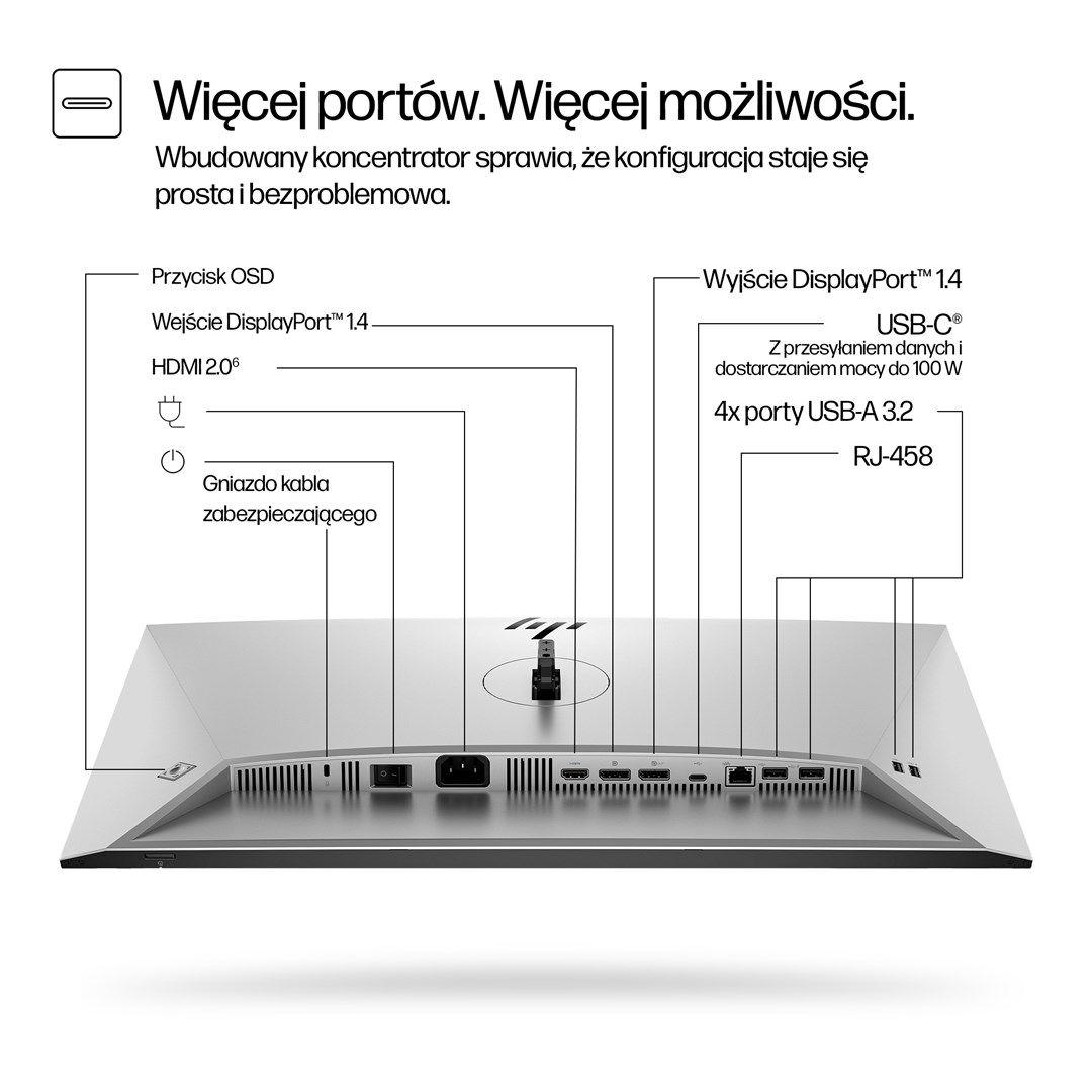MONITOR HP LED 24”S7 Pro 724pu (8Y2F7AA) 100Hz — zdjęcie 3