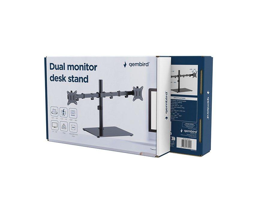 GEMBIRD STOJAK BIURKOWY NA DWA MONITORY (REGULOWANY) 17”-32”, DO 9 KG — zdjęcie 2