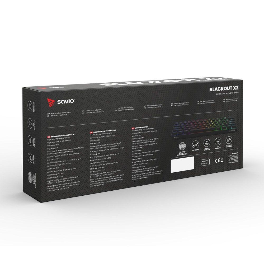 SAVIO KLAWIATURA MECHANICZNA BLACKOUT X2 OUTEMU BLUE HOT SWAP — zdjęcie 8