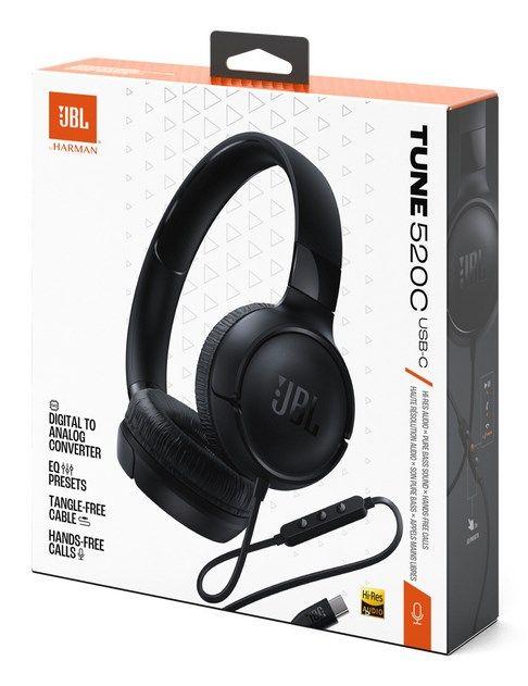 Słuchawki przewodowe JBL Tune 520 USB-C Czarne — zdjęcie 10
