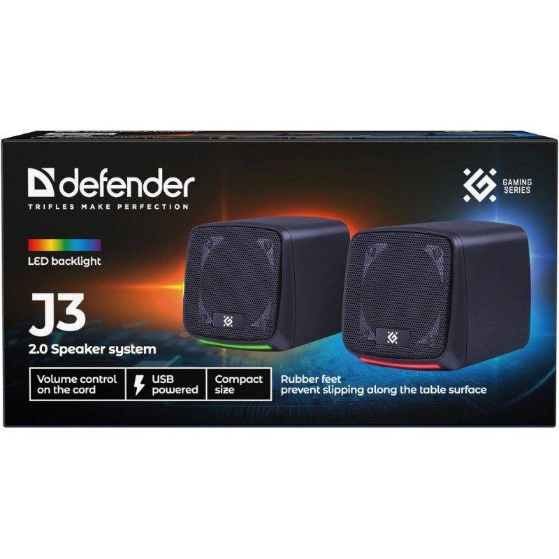DEFENDER GŁOŚNIKI PC J3 2.0 6W LED USB CZARNE 65963 — zdjęcie 9