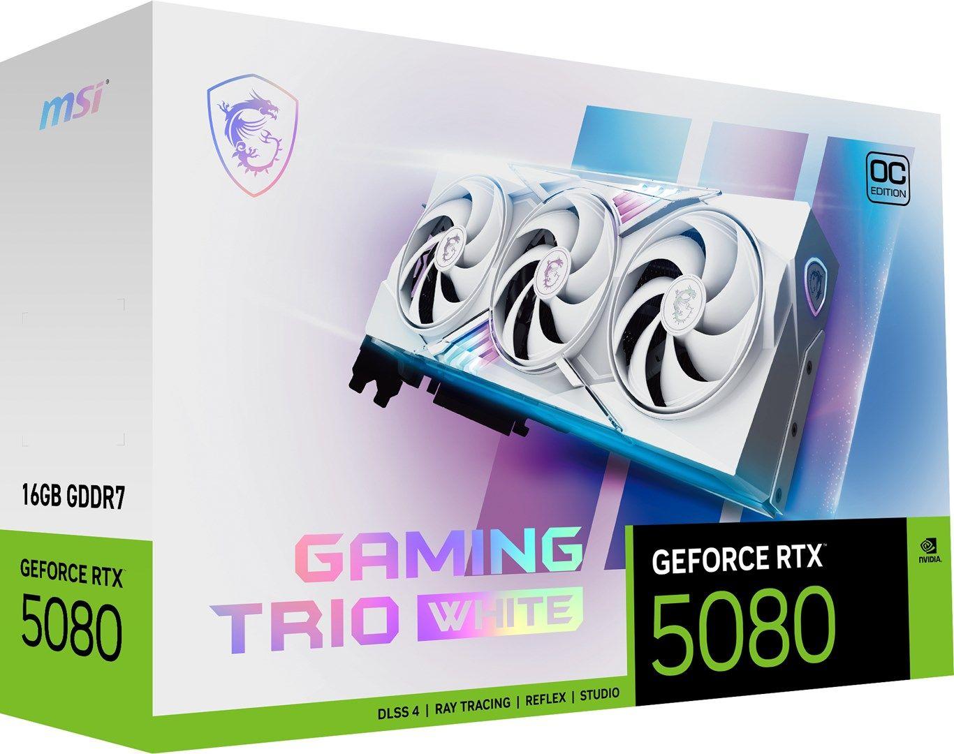Karta graficzna MSI GeForce RTX 5080 16GB GAMING TRIO OC WHITE GDDR7 — zdjęcie 4