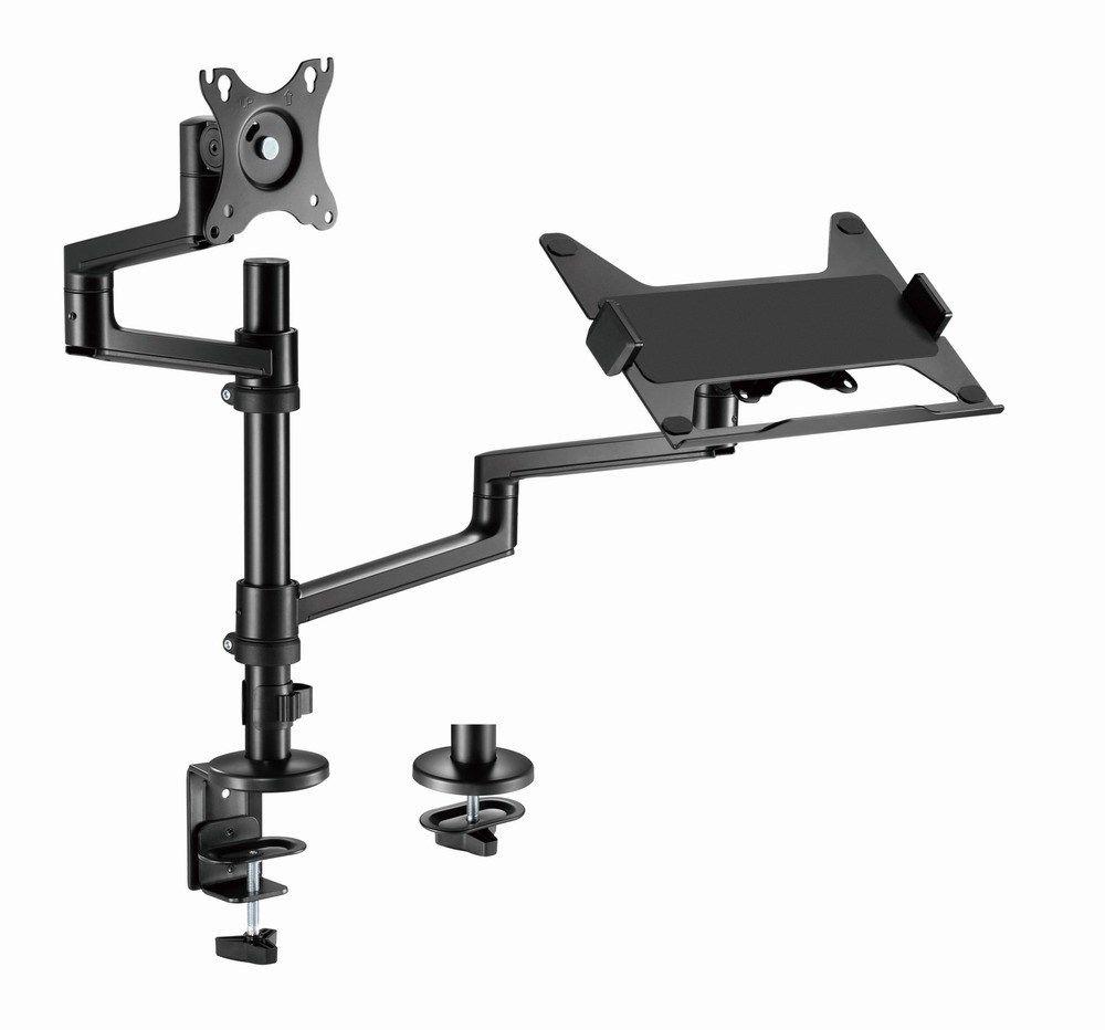 GEMBIRD BIURKOWE REGULOWANE RAMIĘ/UCHWYT NA MONITOR + PODSTAWKA NA NOTEBOOKA 17-32, VESA 100X100MM, DO 8 KG — zdjęcie 14