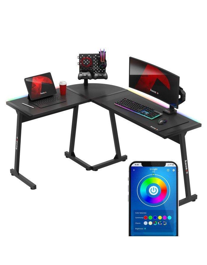Biurko gamingowe Huzaro Hero 6.0 Black RGB — zdjęcie 5