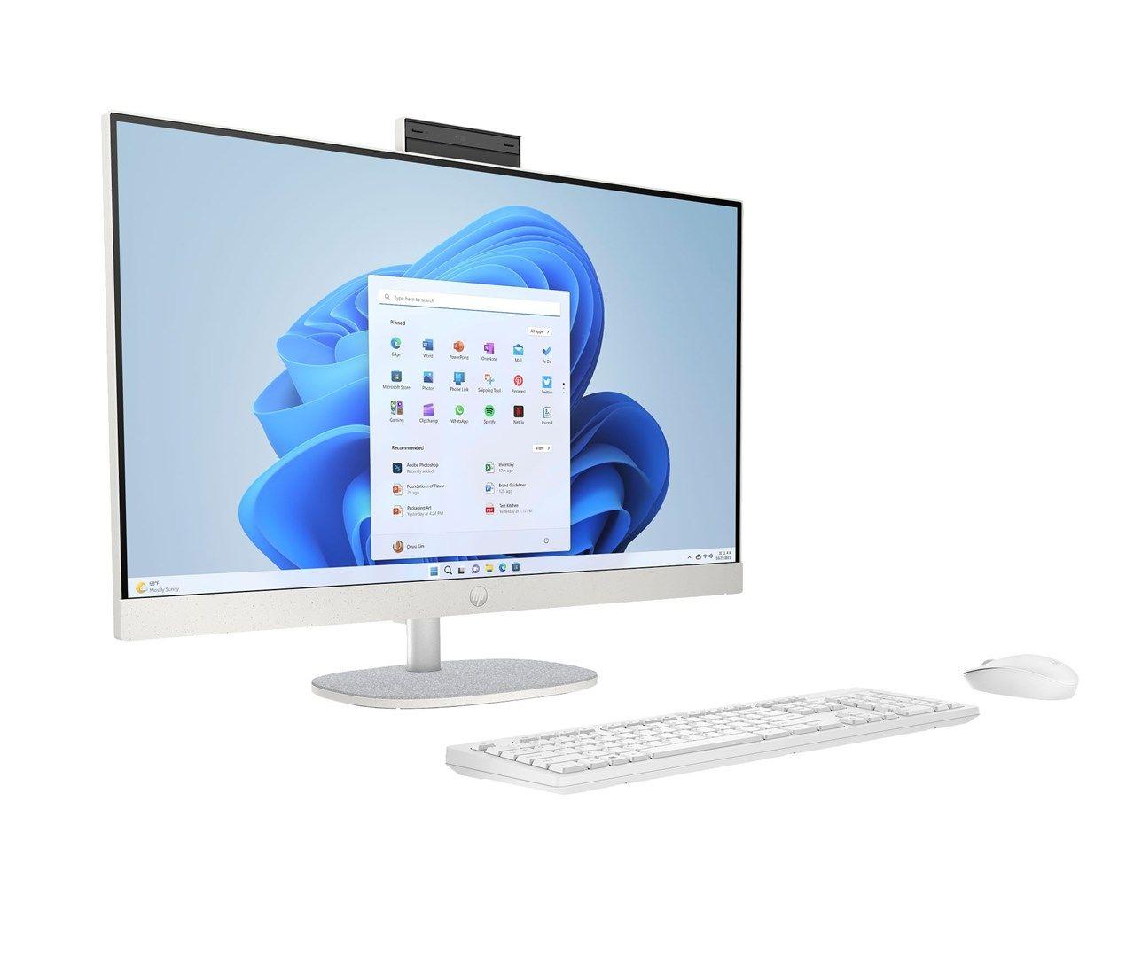 HP 27-cr0232nw AIO Ryzen 5 7520U 27.0"FHD IPS AG 300nits 16GB DDR5 SSD512 Radeon 610M LAN Win11 2Y Shell White — zdjęcie 2