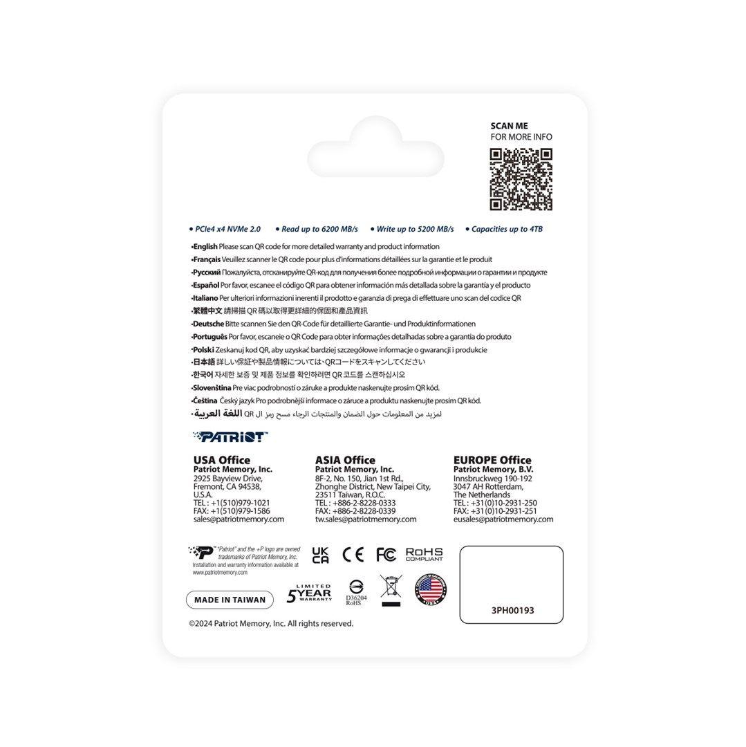 SSD Patriot P400 V4 4TB M.2 2280 PCI-E x4 Gen4 NVMe — zdjęcie 5