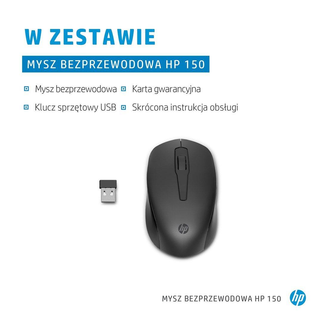 Mysz HP 150 Wireless Mouse bezprzewodowa czarna 2S9L1AA — zdjęcie 5