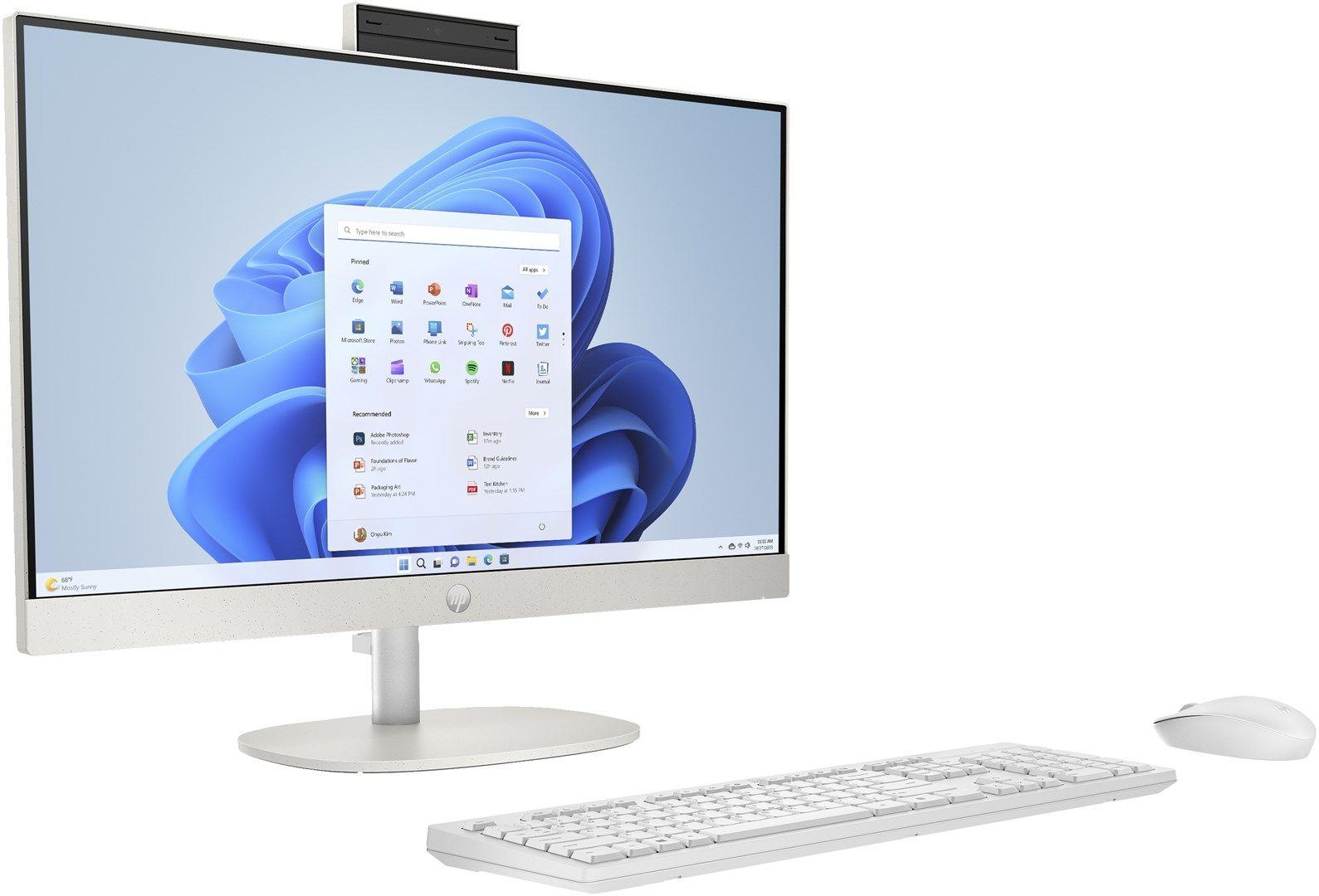 HP AiO 24-cr0312nw Ryzen 5 7520 23.8" FHD IPS 250nits AG 16GB DDR5 SSD512 Radeon 610M Cam720p kB+Mouse Win11 Shell White 2Y — zdjęcie 17