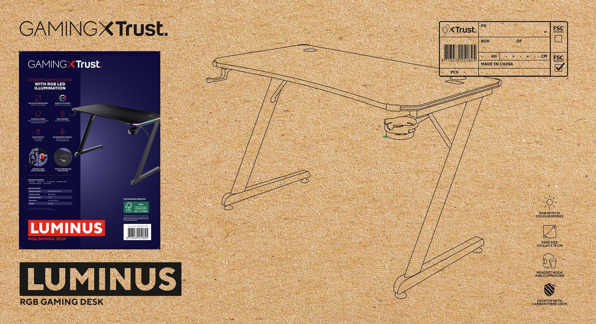 Biurko Trust GXT709 LUMINUS RGB (25184) — zdjęcie 9