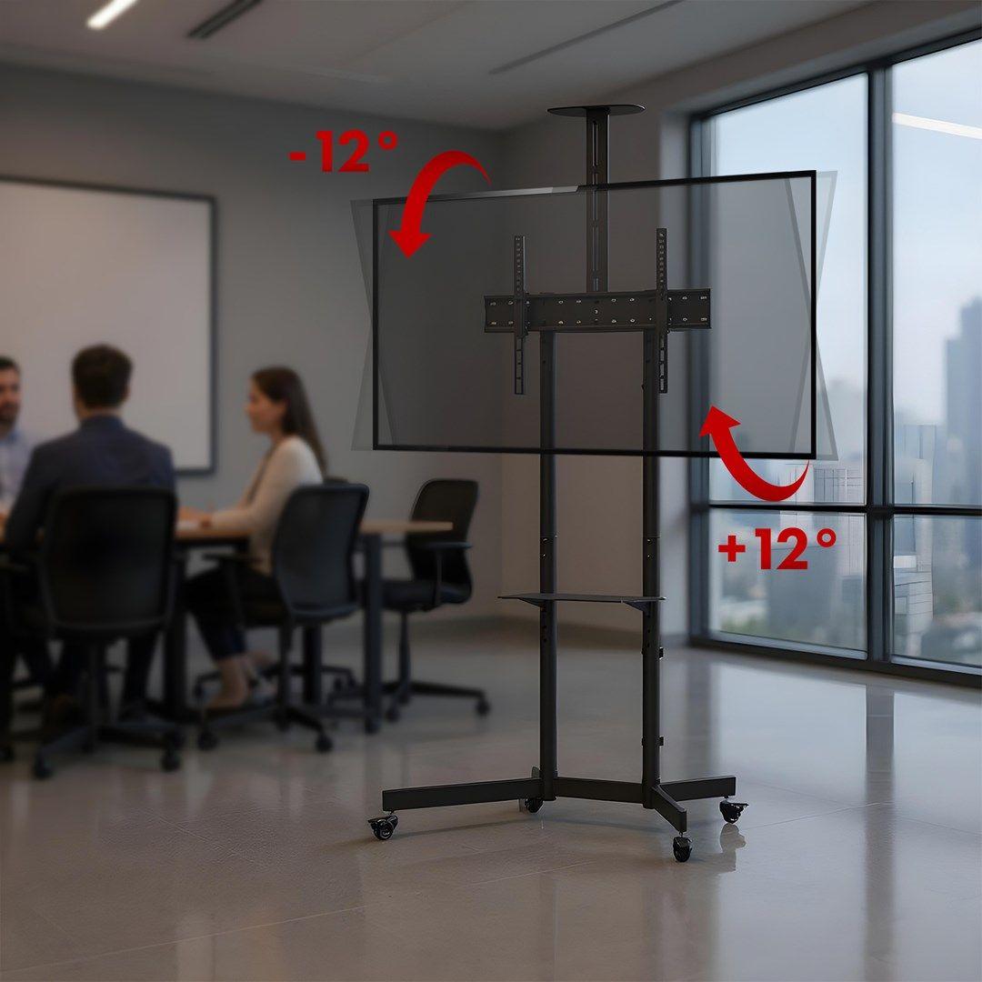 MACLEAN STAND / WÓZEK DO TV, PÓŁKA NA KAMERĘ, NA KÓŁKACH, 37-70", MAX. OBCIĄŻENIE 45KG/5KG PÓŁKA, MAX. VESA 600X400 MC-113 B — zdjęcie 13
