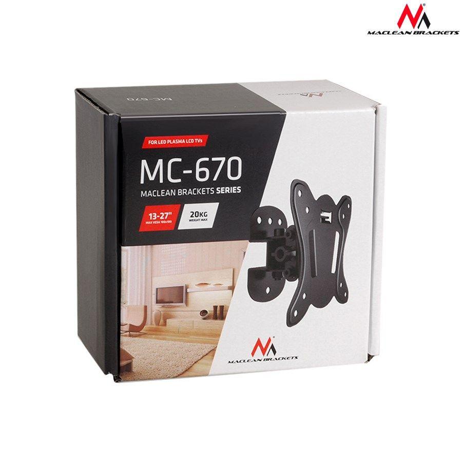 Uchwyt ścienny do telewizora Maclean MC-670 (ścienne, Uchylny - 27"; max. 20kg) — zdjęcie 6