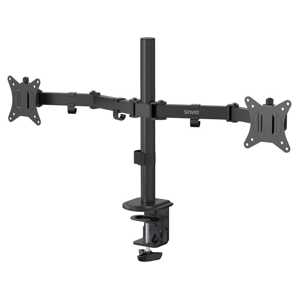 SAVIO PODWÓJNY UCHWYT BIURKOWY NA MONITORY 17" - 32" 2X 2 - 9 KG UM-03 — zdjęcie 1