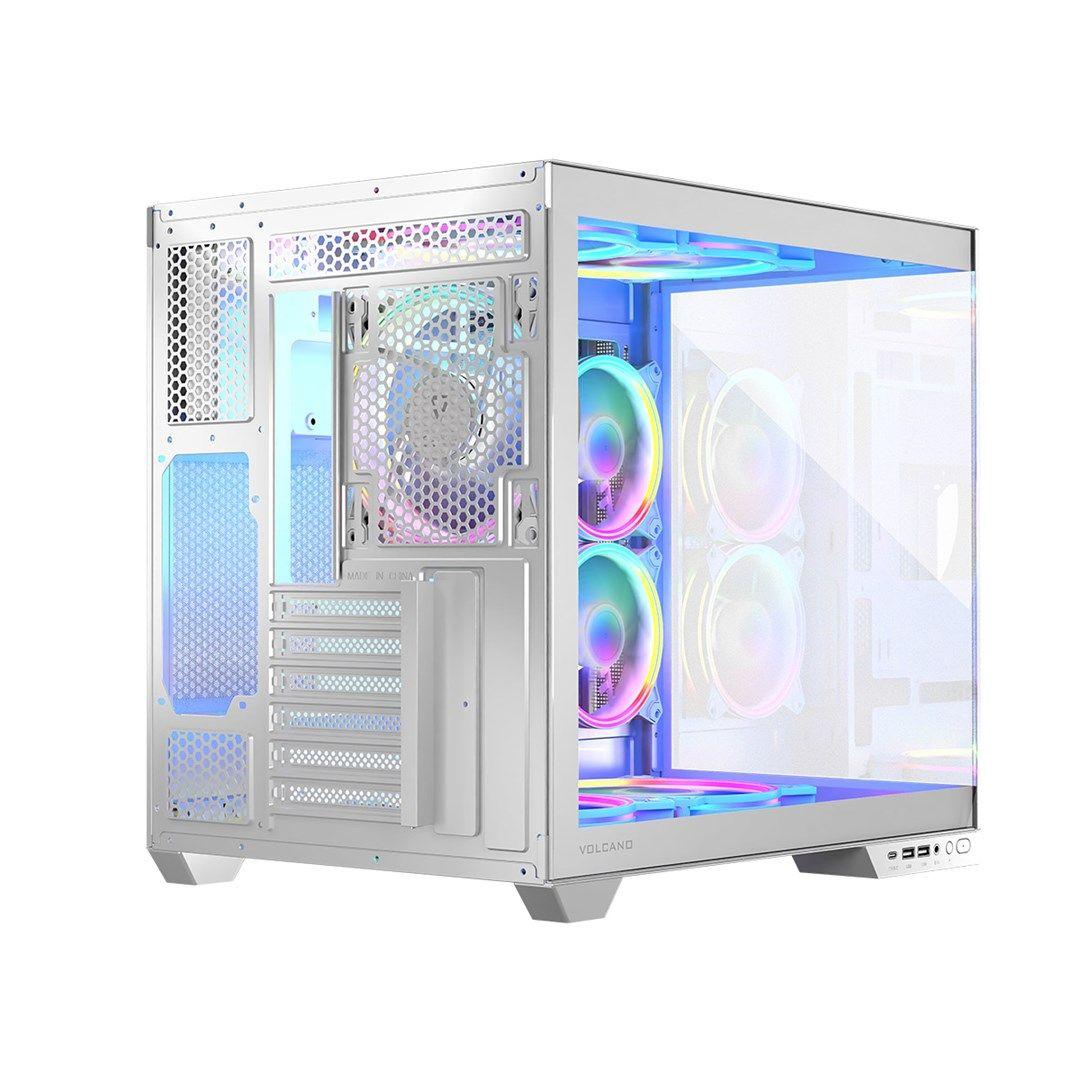 MODECOM OBUDOWA VOLCNO PANORAMA APEX ARGB 3F MIDI WHITE — zdjęcie 4