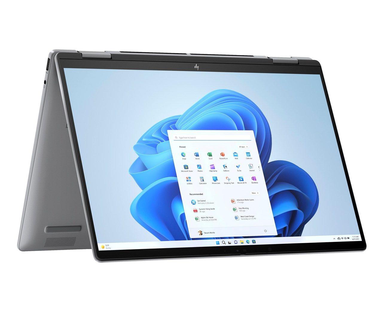 HP Envy x360 14-fa0016nw Ryzen 7 8840HS 14"WUXGA Touch 300nits 16GB LPDDR5-6400 SSD512 Radeon 780M Cam 5 Mpx IR 59Wh Win11 Meteor Silver Aluminum 2Y — zdjęcie 1
