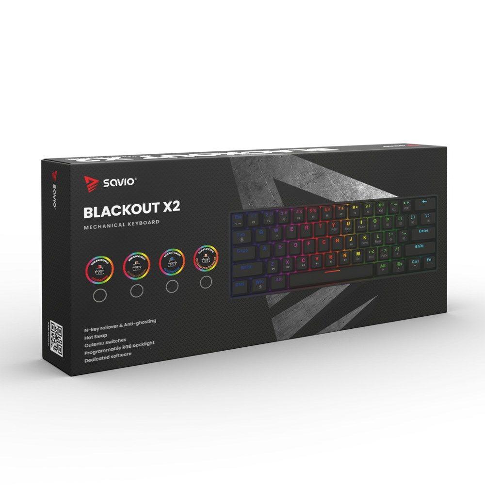 SAVIO KLAWIATURA MECHANICZNA BLACKOUT X2 OUTEMU RED HOT SWAP — zdjęcie 6