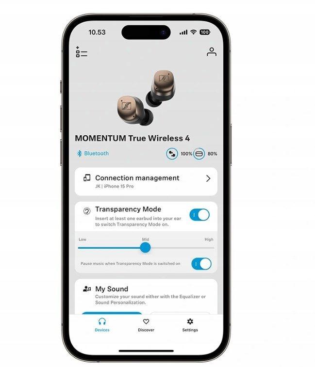 Słuchawki SENNHEISER MOMENTUM TRUE WIRELESS 4 - BLACK COPPER — zdjęcie 3