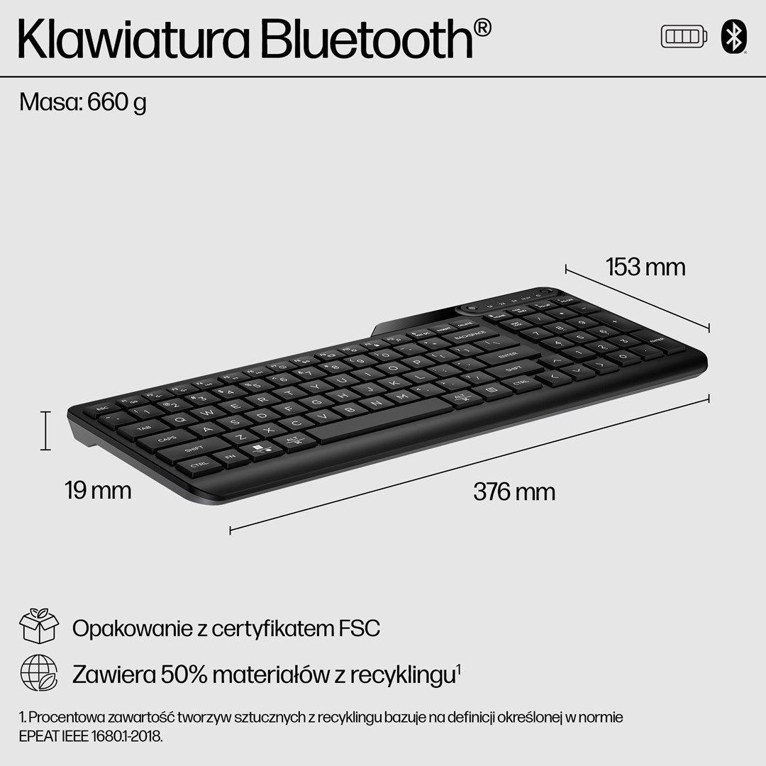 Klawiatura HP 460 Multi-Device Bluetooth Keyboard bezprzewodowa czarna 7N7B8AA — zdjęcie 2