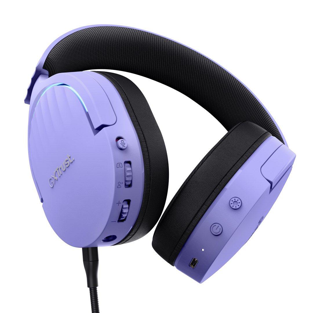 Słuchawki gamingowe Trust GXT 491P FAYZO WIRELESS Purple — zdjęcie 9