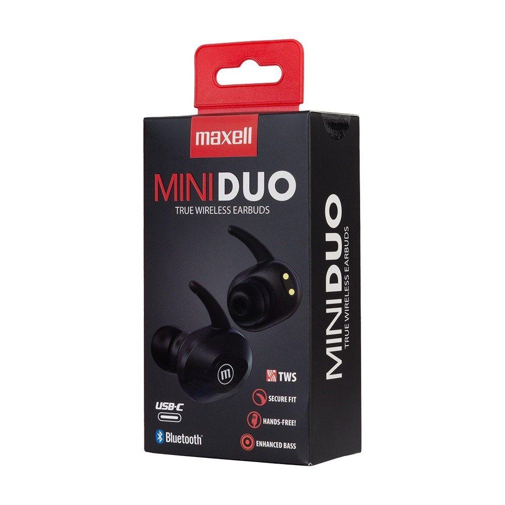 MAXELL MINI DUO Słuchawki bezprzewodowe bluetooth TWS EARBUDS czarne — zdjęcie 4