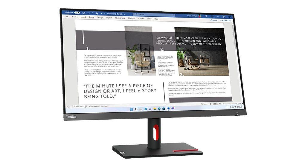 Lenovo ThinkVision S27i-30 27"FHD IPS 100Hz 300nits HDMI VGA Raven Black — zdjęcie 1
