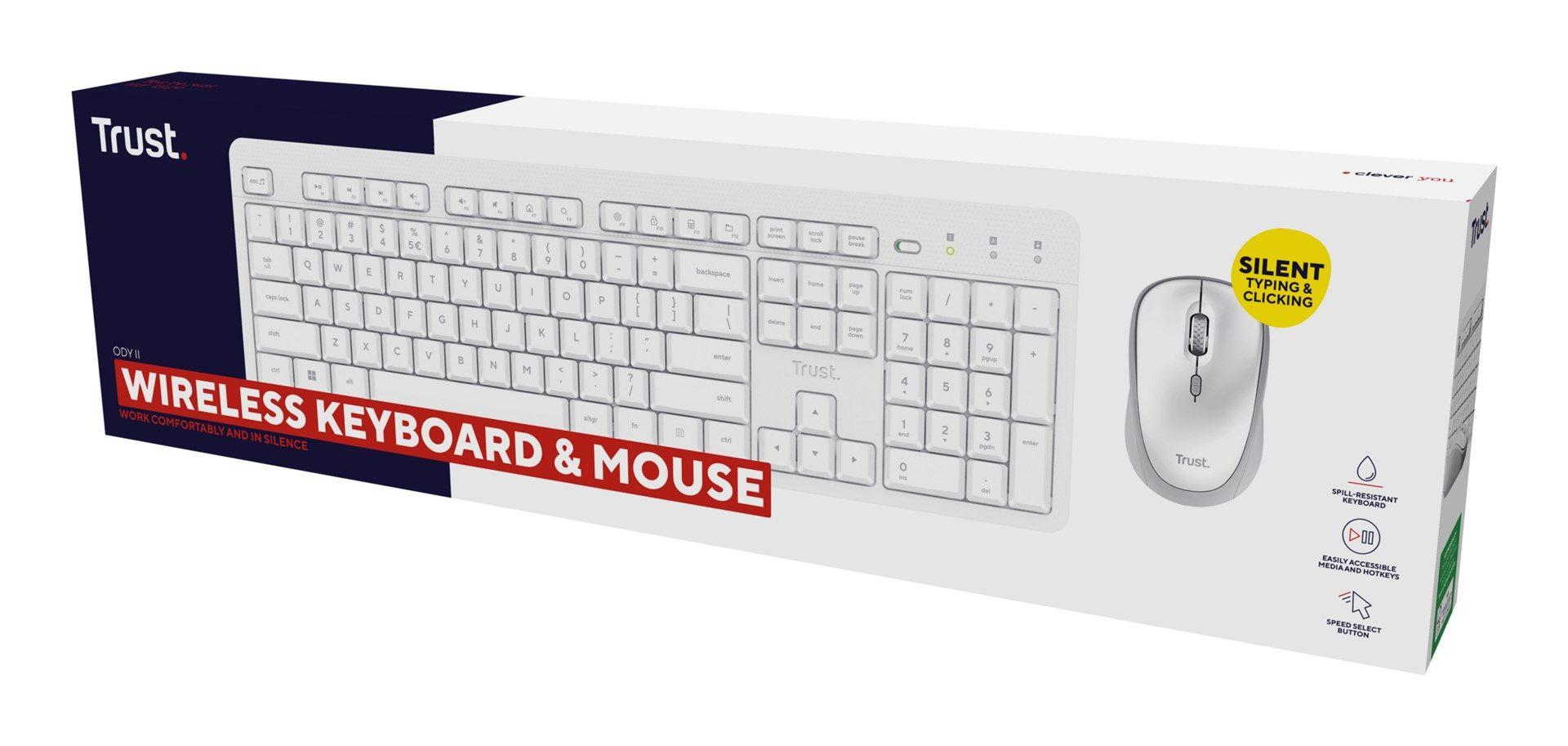 Klawiatura + mysz Trust ODY II Wireless White US — zdjęcie 7