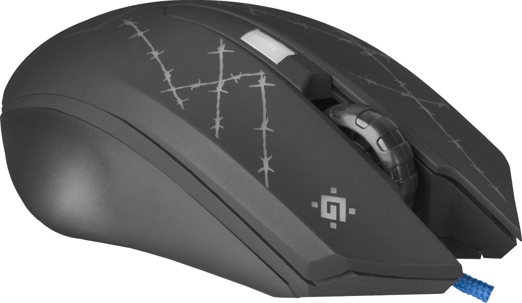 DEFENDER MYSZ PRZEWODOWA FORCED GM-020L 800/1800/2400/3200 DPI 6P + PODKŁADKA + GRA 52020 — zdjęcie 6
