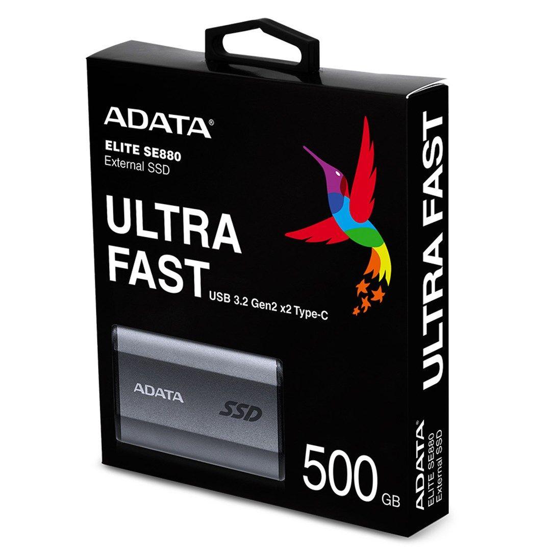 Dysk zewnętrzny SSD ADATA Elite SE880 500GB Szary — zdjęcie 3