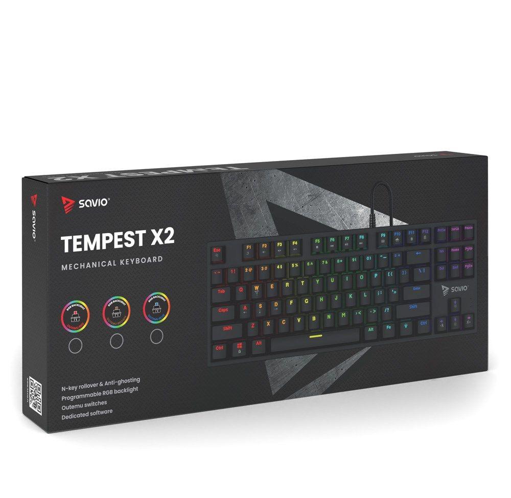 SAVIO KLAWIATURA MECHANICZNA RGB OUTEMU RED TEMPEST X2 — zdjęcie 6
