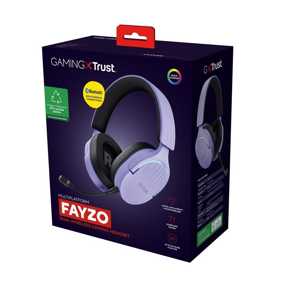 Słuchawki gamingowe Trust GXT 491P FAYZO WIRELESS Purple — zdjęcie 10