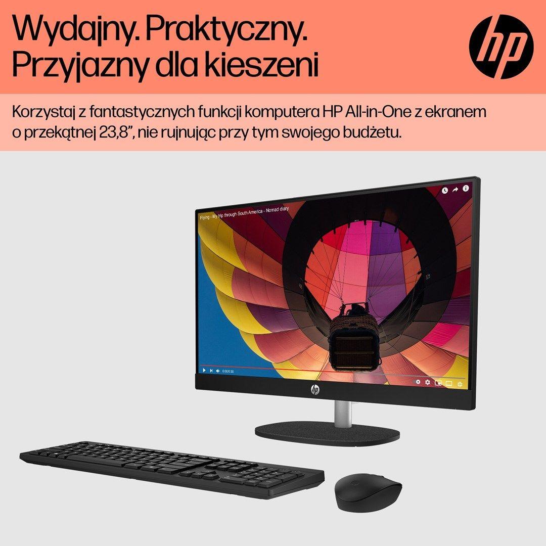 HP AiO 24-cr0312nw Ryzen 5 7520 23.8" FHD IPS 250nits AG 16GB DDR5 SSD512 Radeon 610M Cam720p kB+Mouse Win11 Shell White 2Y — zdjęcie 3