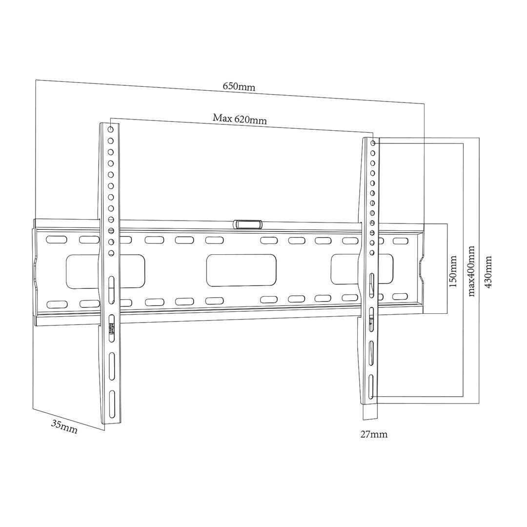 MACLEAN UCHWYT DO TV MAX VESA 600X400, 32-100", 80KG MC-419 — zdjęcie 2
