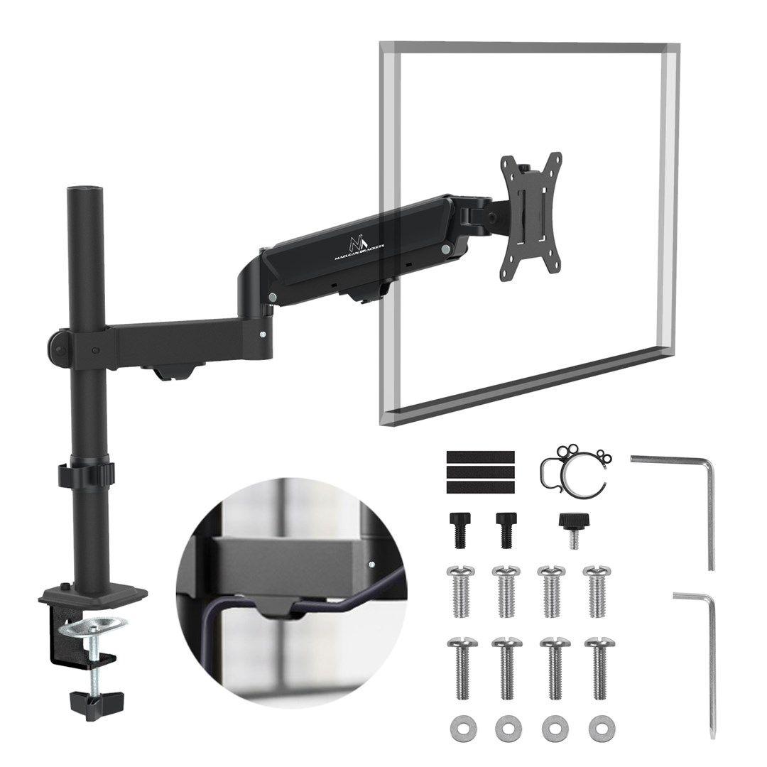 MACLEAN UCHWYT NA MONITOR, SPRĘŻYNA GAZOWA, 17"-32", 2-10KG, CZARNY MC-135 — zdjęcie 1