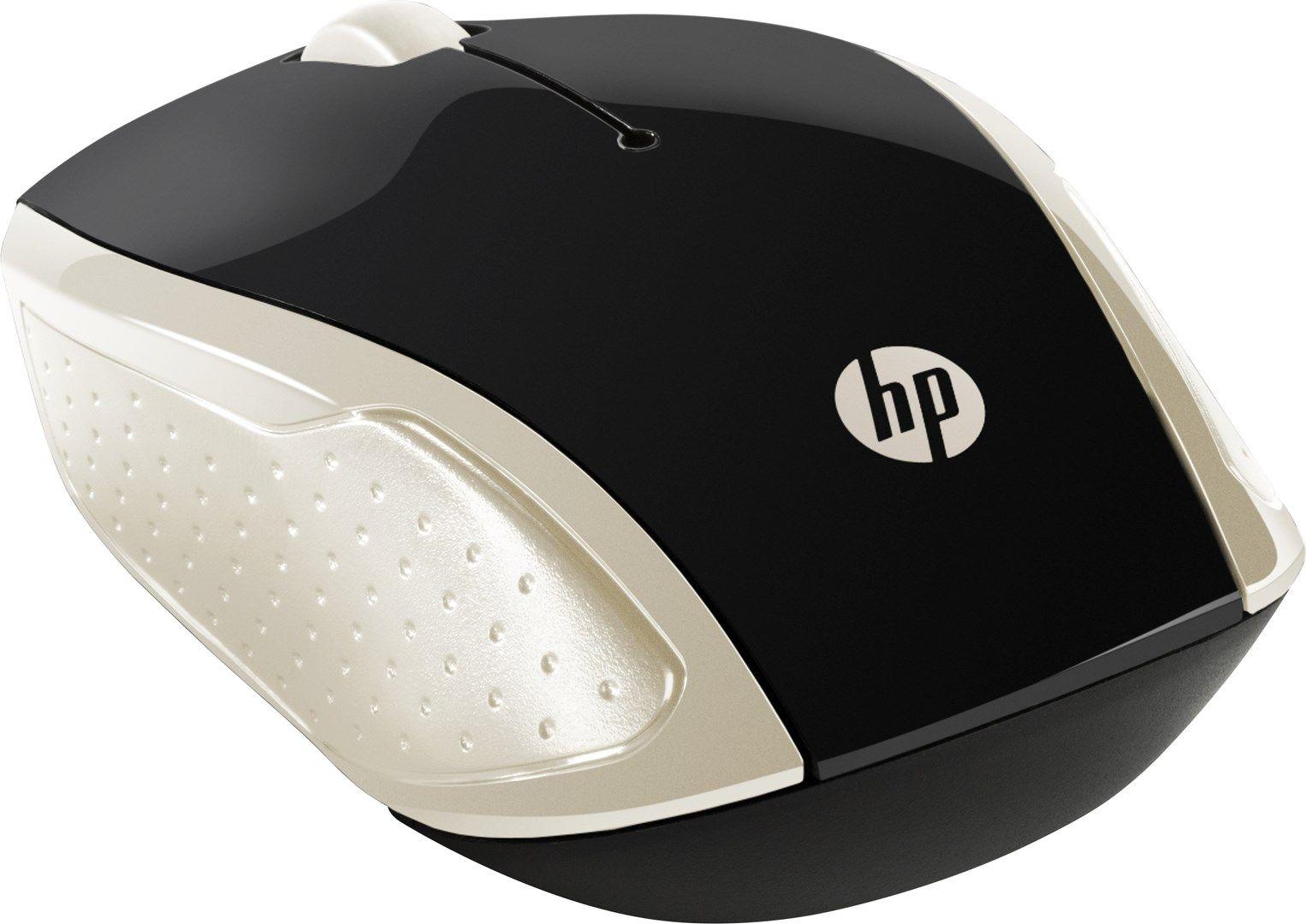 Mysz HP Wireless Mouse 200 Silk Gold bezprzewodowa czarno-złota 2HU83AA — zdjęcie 4