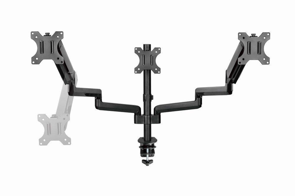 GEMBIRD BIURKOWE REGULOWANE RAMIĘ/UCHWYT NA 3 MONITORY 17-27, VESA 100X100MM, DO 7 KG — zdjęcie 12