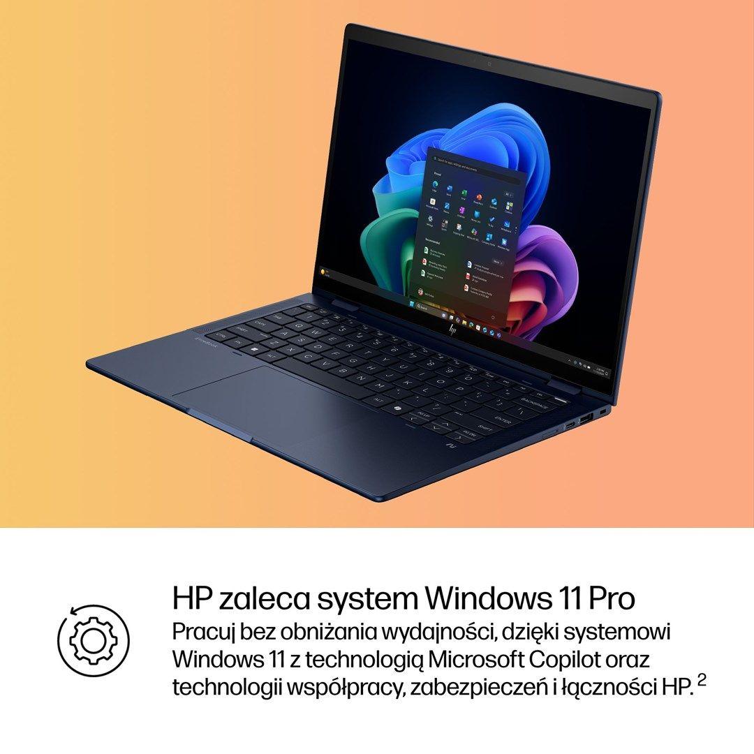 HP EliteBook X G1i Flip Ultra 7 258V 14"2.5K Touch 800nits 120Hz AG 32GB LPDDR5x-8533 SSD512 Intel Arc Cam IR 5 Mpx AI 68Wh W11Pro Blue Alu 3Y OnSite — zdjęcie 16