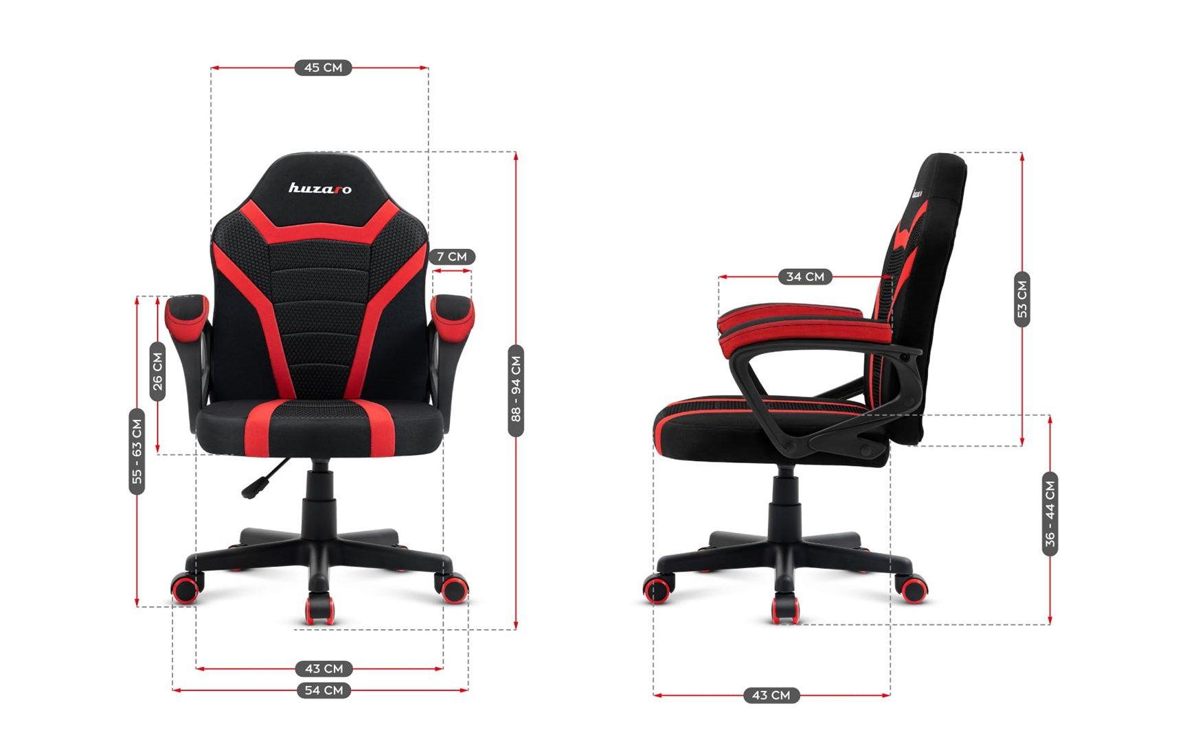 Fotel gamingowy dla dziecka HZ-Ranger 1.0 red mesh — zdjęcie 9