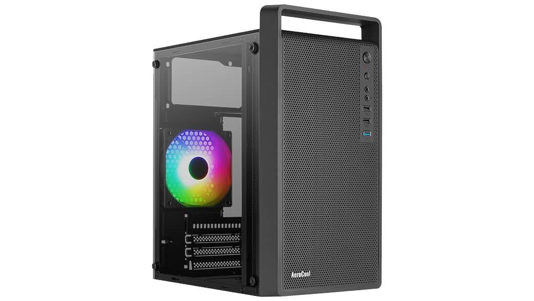 OBUDOWA AEROCOOL PGS CS-109-G-BK-v1 FRGB czarna — zdjęcie 1