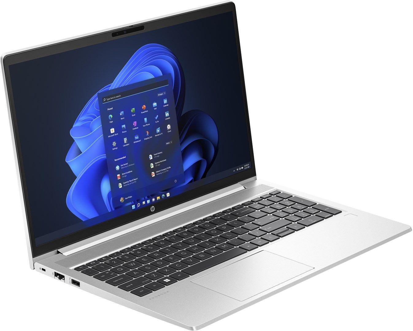 HP ProBook 450 G10 i5-1334U 15,6"FHD AG 400nit 100%sRGB IPS 16GB SSD512 IrisXe ALU BLKB 51Wh Win11 2Y OnSite Pike Silver TCO — zdjęcie 2