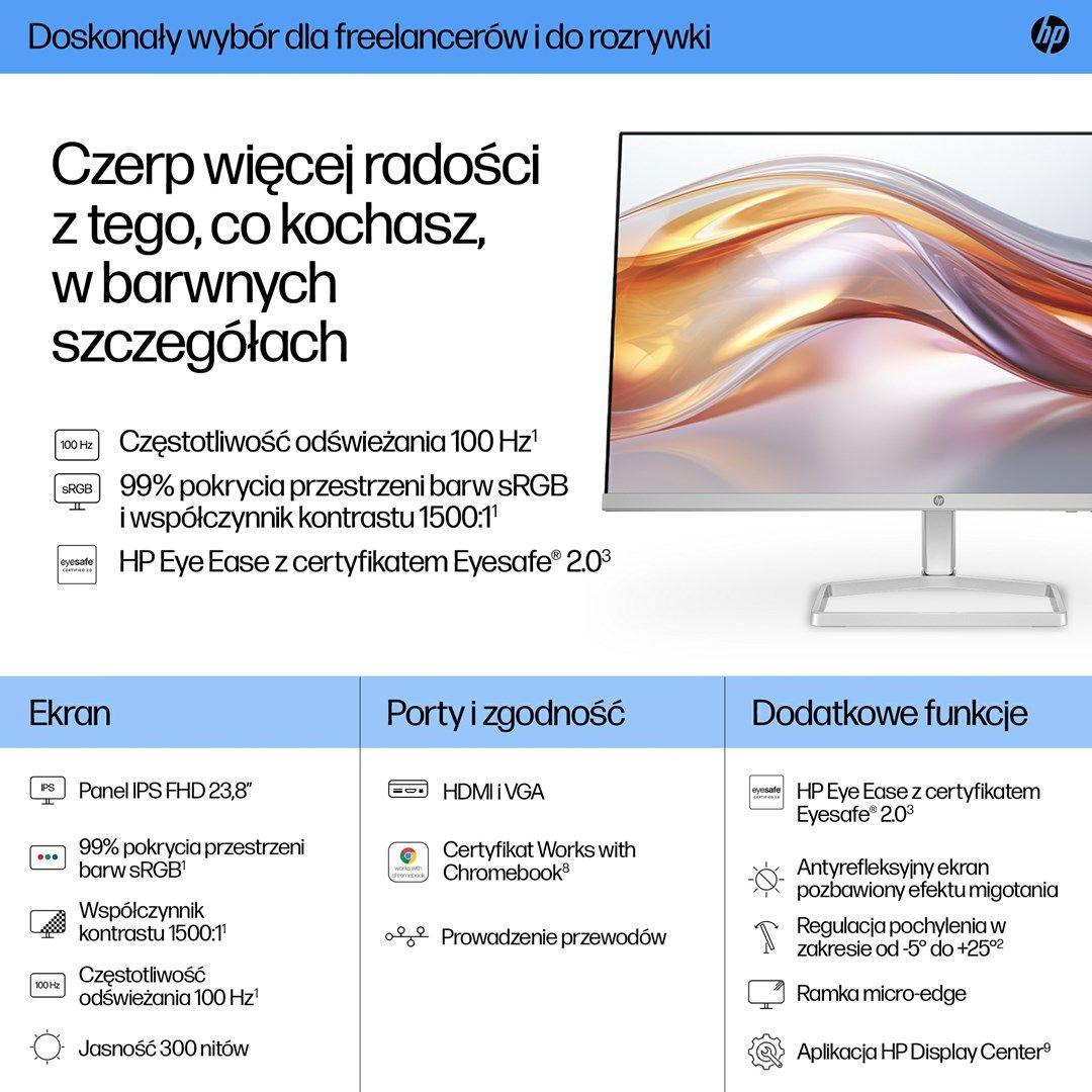 MONITOR HP LED 23,8” 524sf (94C17E9) — zdjęcie 8