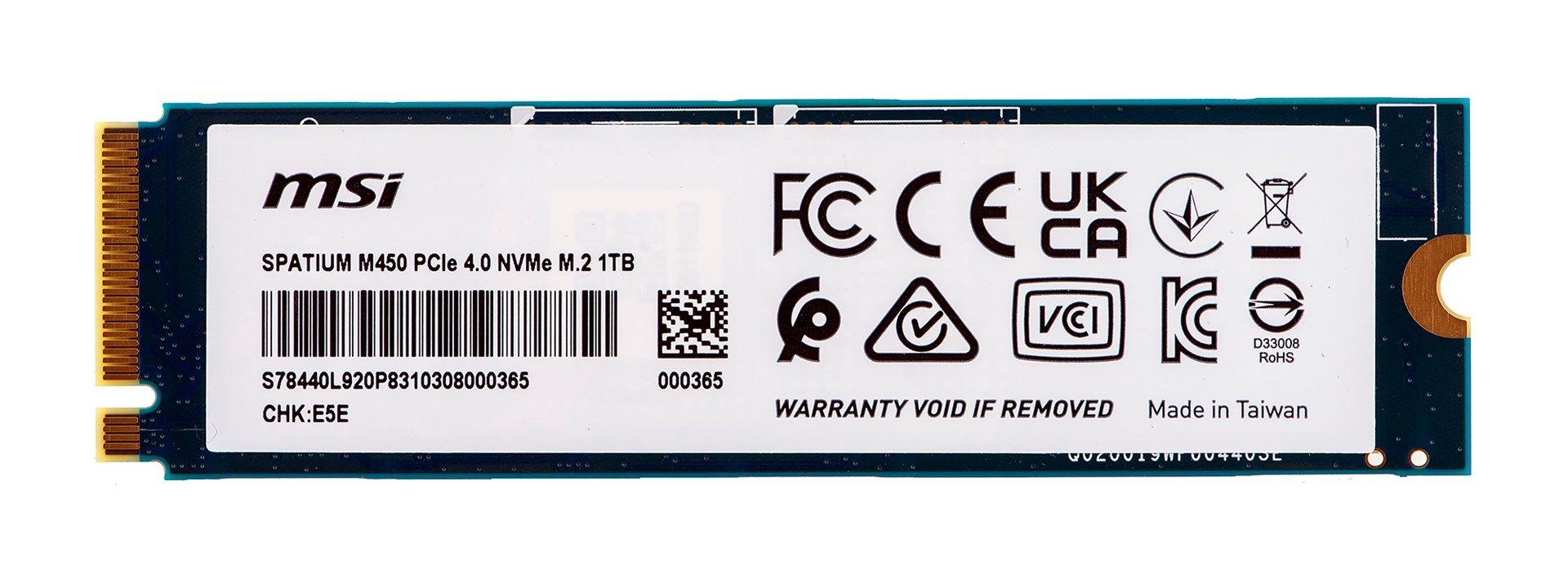 Dysk SSD MSI SPATIUM M450 PCIe 4.0 NVMe M.2 1TB V1 — zdjęcie 2
