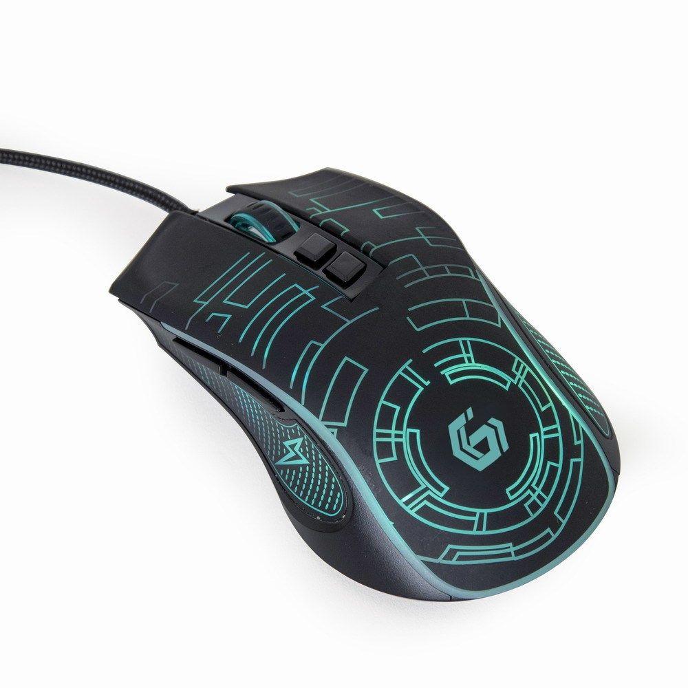 GEMBIRD GAMINGOWA MYSZ Z PODŚWIETLENIEM RGB USB, CZARNA — zdjęcie 1