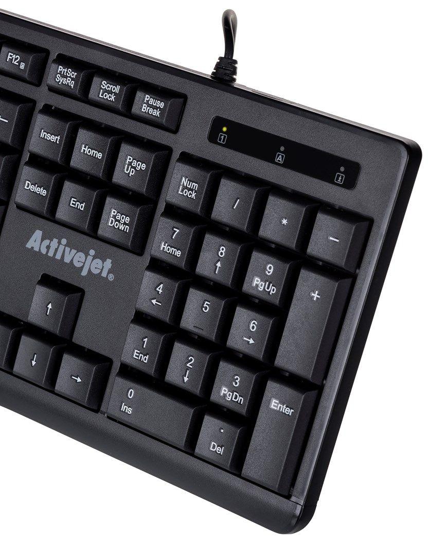Activejet K-3803S Klawiatura przewodowa USB — zdjęcie 4
