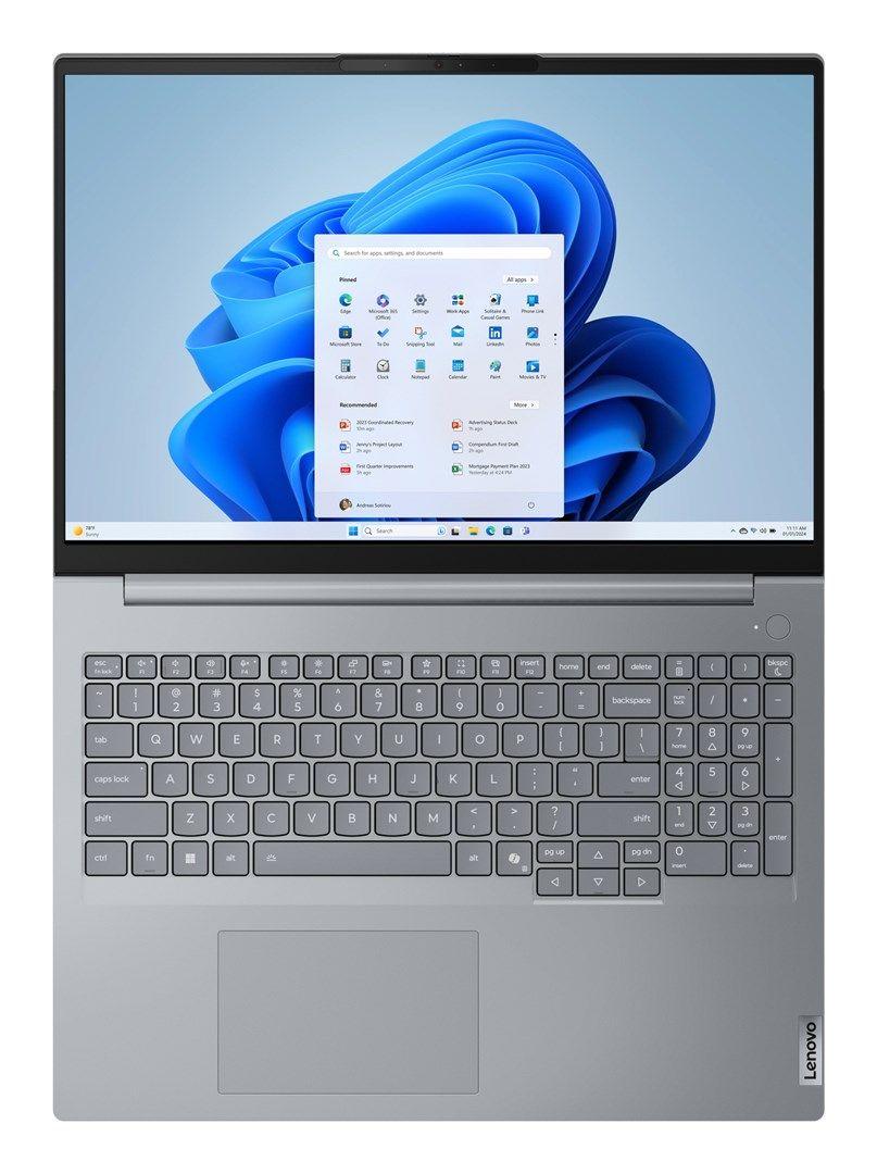 Lenovo ThinkBook 16 G8 Ultra 7 255H 16.0" WUXGA IPS 300nits 60Hz 16GB DDR5 5600 SSD512 Intel Arc 140T 45Wh W11Pro Arctic Grey 3Y OnSite — zdjęcie 12