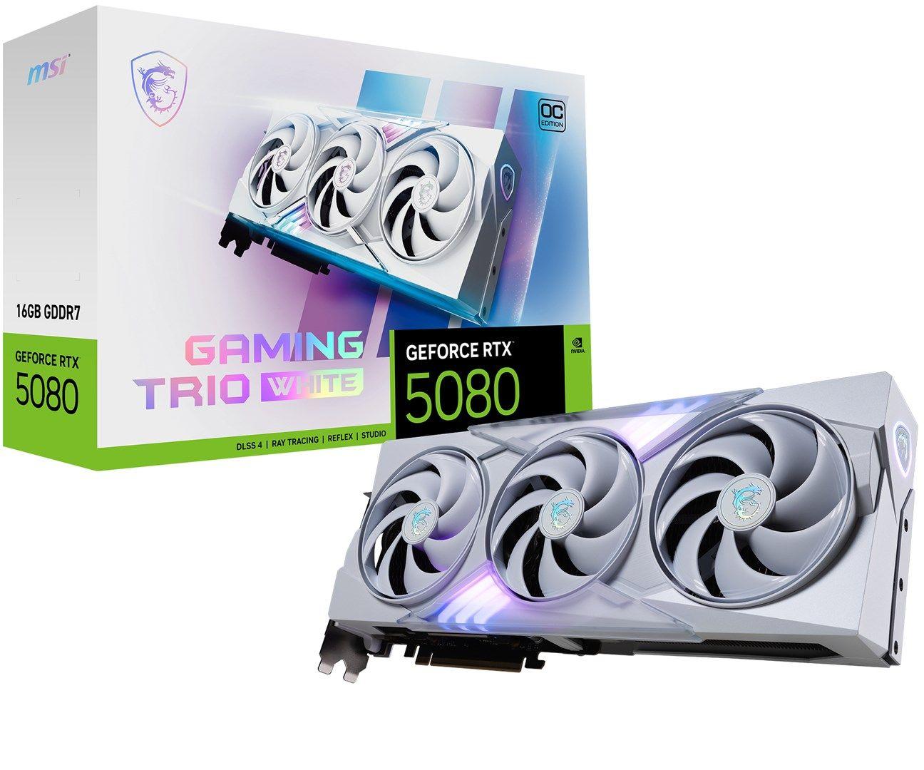 Karta graficzna MSI GeForce RTX 5080 16GB GAMING TRIO OC WHITE GDDR7 — zdjęcie 1