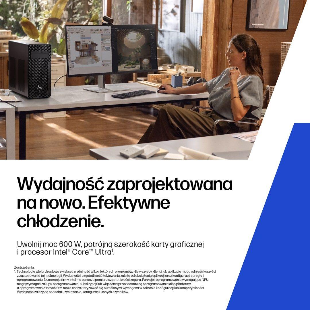 HP Z2 Tower G1i Workstation Ultra 7 265 vPro 16GB DDR5 5600 SSD512 RTX A400_4GB DVD-RW 500W W11Pro 3Y OnSite — zdjęcie 12